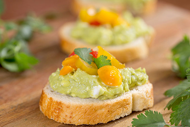 Guacamole Goat Cheese Bruschetta